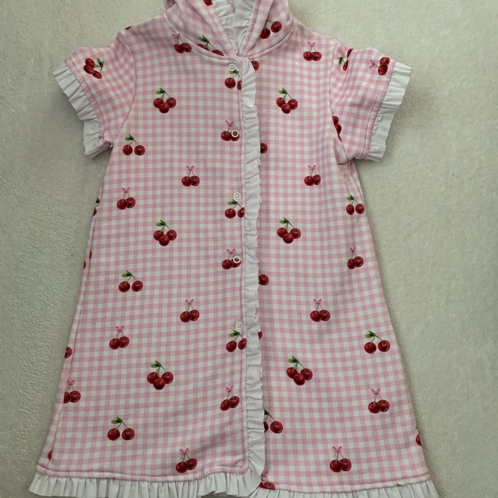 Sal & Pimenta girls cherry hooded swim cover-up